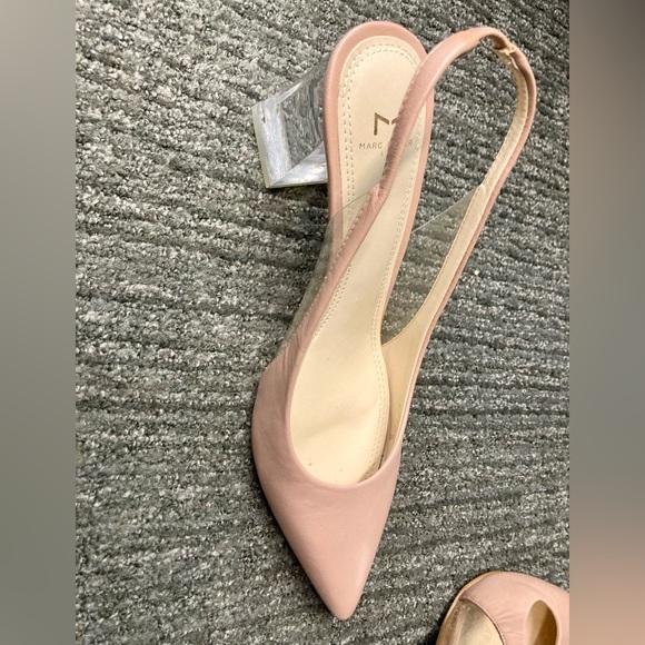 MARC FISHER ZUDI SLINGBACK LUCITE HEEL PUMP Pink SIZE 6 - Picture 2 of 4